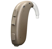 A Basic Hearing Aid Device Designed For Essential Hearing Needs Placed On A Soft Surface